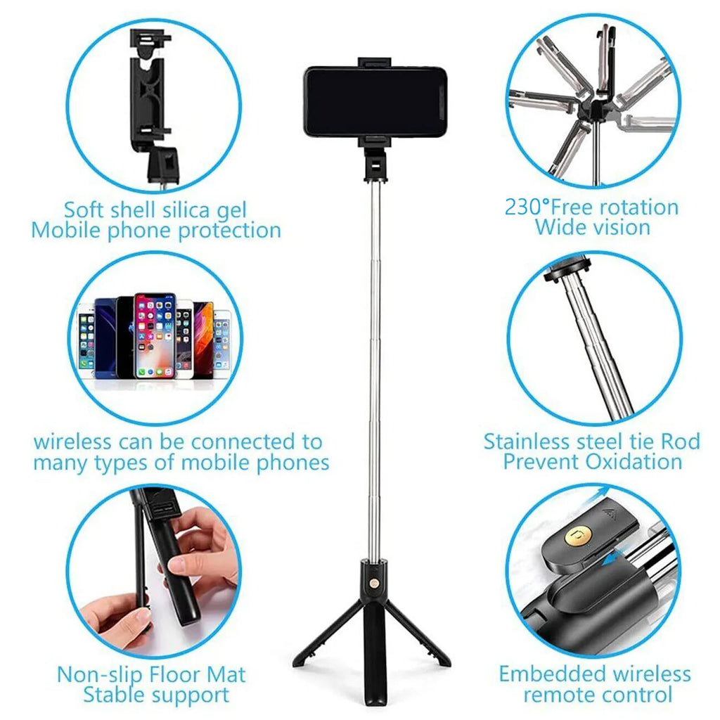 CreatorPro 4-in-1 Selfie Stick Tripod with Bluetooth and Rechargeable light