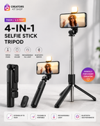 CreatorPro 4-in-1 Selfie Stick Tripod with Bluetooth and Rechargeable light